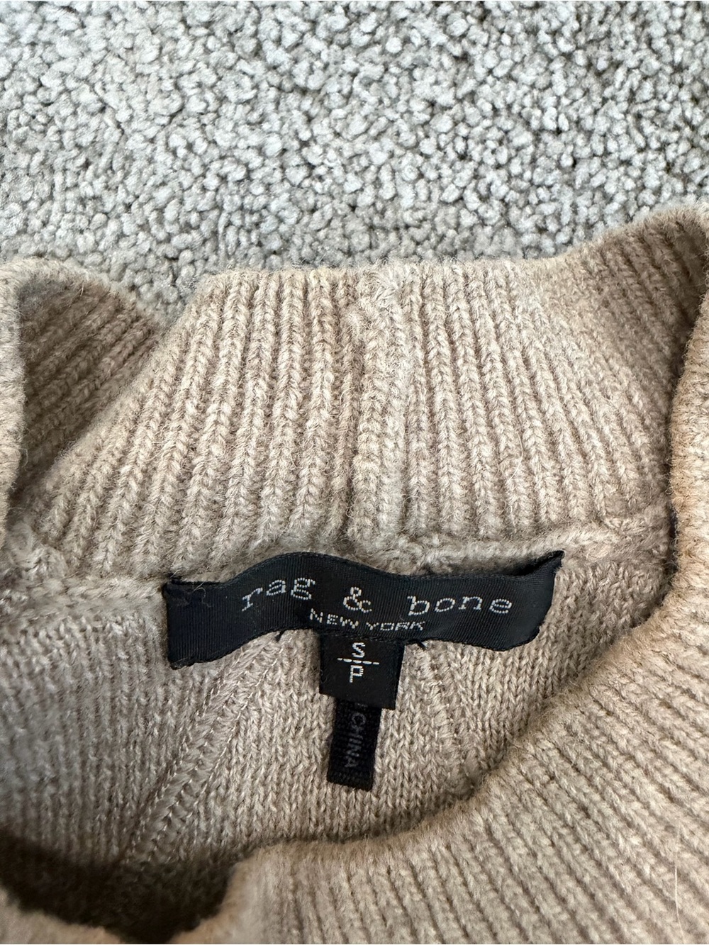 rag & bone Beige and Black Striped Crewneck Sweater - Picture 2 of 5